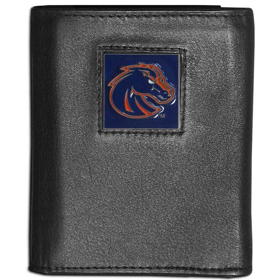 Boise St. Broncos Leather Tri-fold Wallet (SSKG) - 757 Sports Collectibles