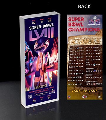 Kansas City Chiefs Super Bowl 58 Back-to-Back Champions 3D Ticket BlocKart