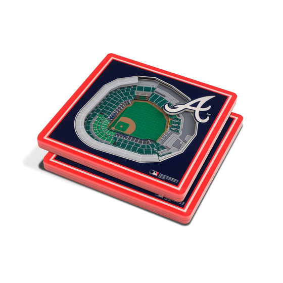 Officially Licensed NFL 3D StadiumViews Coaster Set- Atlanta Braves - 757 Sports Collectibles