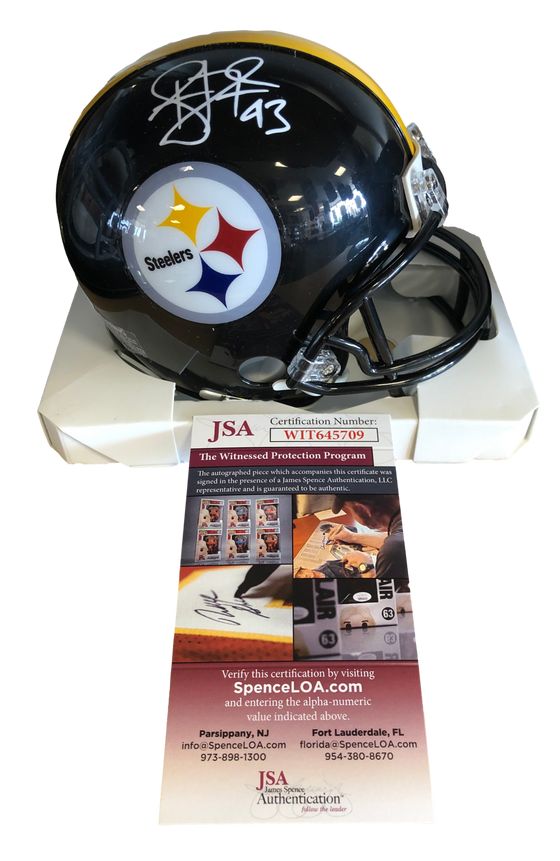 Troy Polamalu Signed Autographed Pittsburgh Steelers VSR4 Mini Helmet - JSA W COA - 757 Sports Collectibles