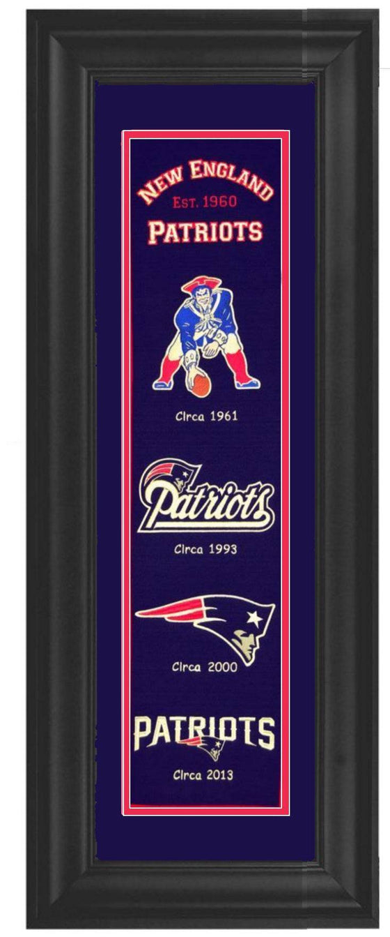 New England Patriots Framed Heritage Banner 12x34 - 757 Sports Collectibles