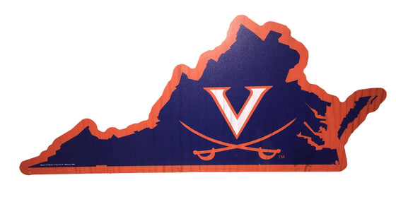 University of Virginia UVA Cavaliers Virginia State Wood Sign 14"x6" - 757 Sports Collectibles