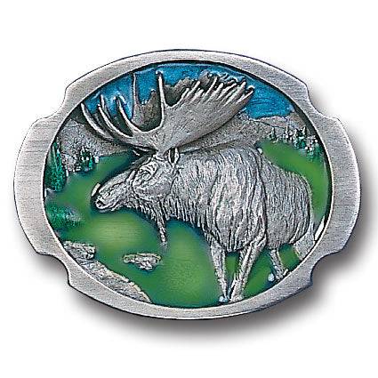 Moose Antiqued Belt Buckle (SSKG) - 757 Sports Collectibles