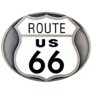 Route 66 Enameled Belt Buckle (SSKG) - 757 Sports Collectibles