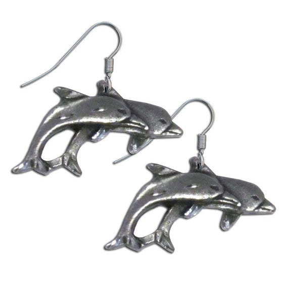 Dangle Earrings - Two Dolphins (SSKG) - 757 Sports Collectibles