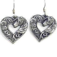 Dangle Earrings - Horse head Heart (SSKG) - 757 Sports Collectibles