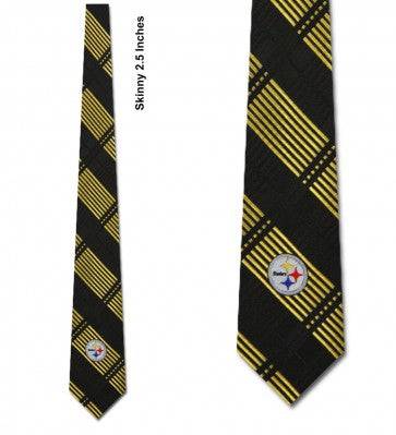 NFL Pittsburgh Steelers Skinny Plaid Necktie - 757 Sports Collectibles