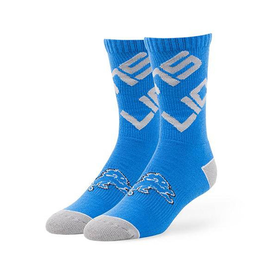 Detroit Lions 47 Helix Sports Socks Size L (One Pair) - 757 Sports Collectibles