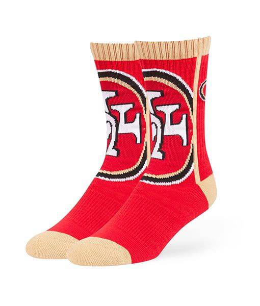 San Francisco 49ers 47 Hot Box Sports Socks Size L (One Pair) - 757 Sports Collectibles