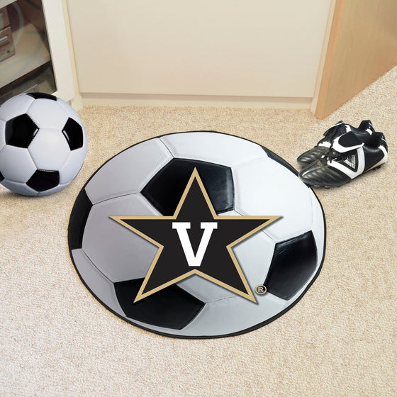 Vanderbilt Commodores Soccer Ball Rug - 27in. Diameter