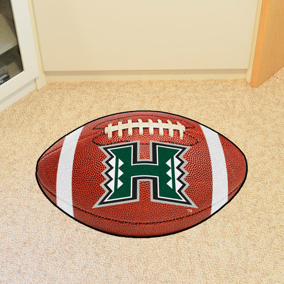 Hawaii Rainbows Football Rug - 20.5in. x 32.5in.