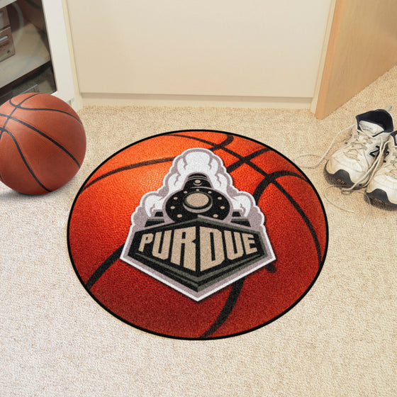 Purdue Boilermakers Basketball Rug - 27in. Diameter, Train Logo