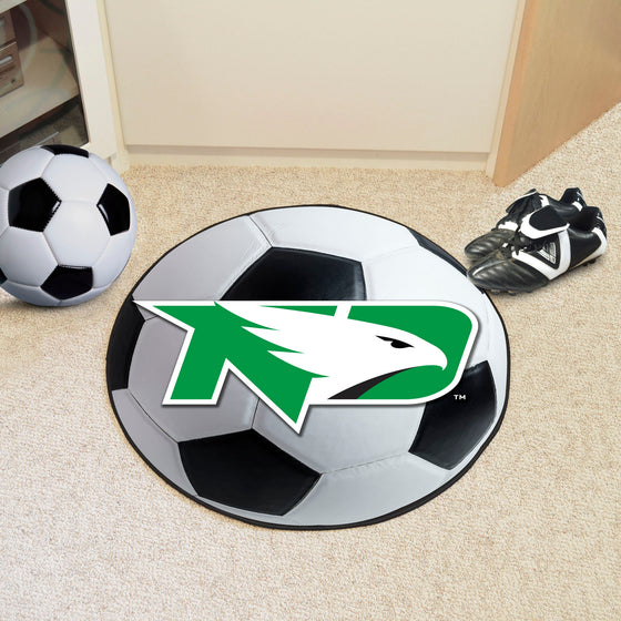 North Dakota Fighting Hawks Soccer Ball Rug - 27in. Diameter