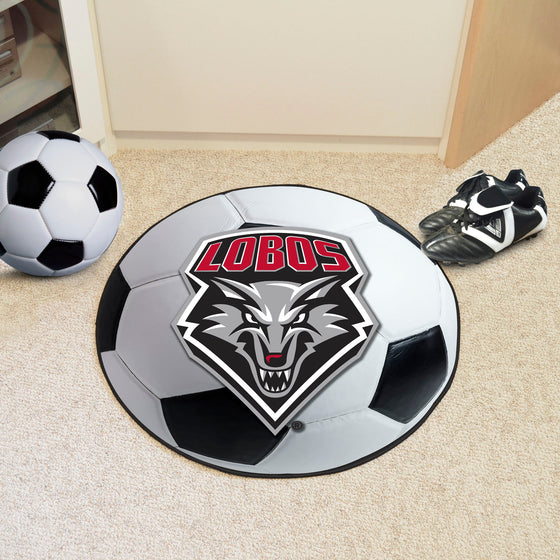 New Mexico Lobos Soccer Ball Rug - 27in. Diameter