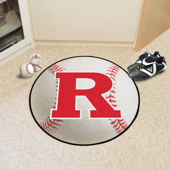 Rutgers Scarlett Knights Baseball Rug - 27in. Diameter