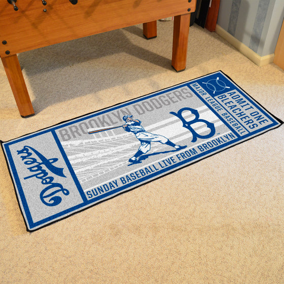 Brooklyn Dodgers Ticket Runner Rug - 30in. x 72in.