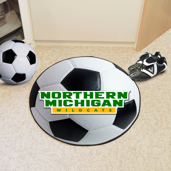 Northern Michigan Wildcats Soccer Ball Rug - 27in. Diameter