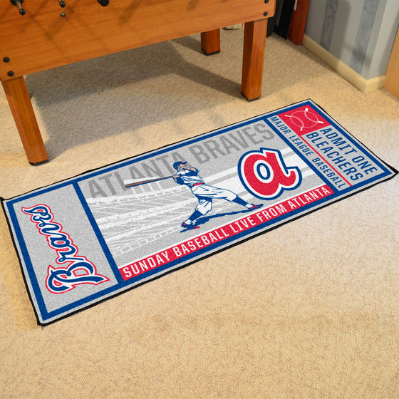 Atlanta Braves Ticket Runner Rug - 30in. x 72in.