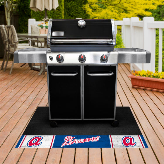 Atlanta Braves Vinyl Grill Mat - 26in. x 42in.