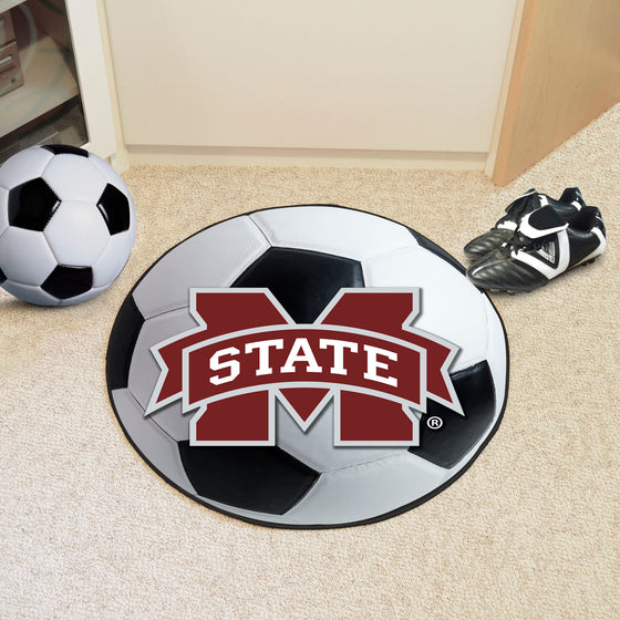 Mississippi State Bulldogs Soccer Ball Rug - 27in. Diameter