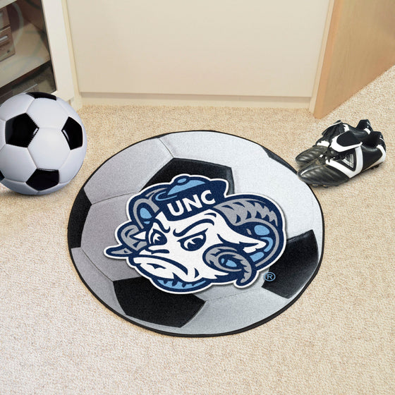 North Carolina Tar Heels Soccer Ball Rug - 27in. Diameter, Ram