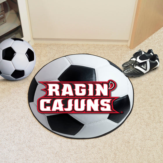 Louisiana-Lafayette Ragin' Cajuns Soccer Ball Rug - 27in. Diameter