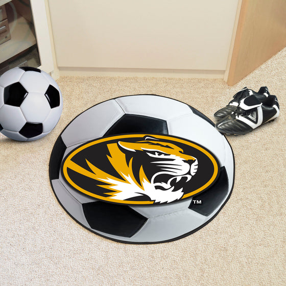 Missouri Tigers Soccer Ball Rug - 27in. Diameter