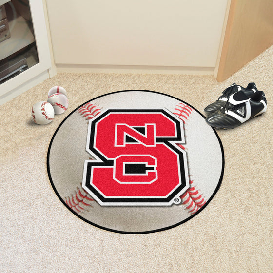 NC State Wolfpack Baseball Rug - 27in. Diameter, NSC Logo