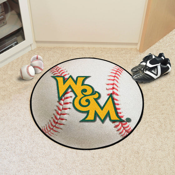 William & Mary Tribe Baseball Rug - 27in. Diameter