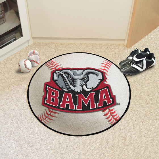 Alabama Crimson Tide Baseball Rug - 27in. Diameter, A Logo