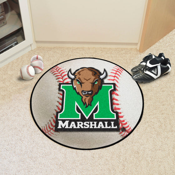 Marshall Thundering Herd Baseball Rug - 27in. Diameter