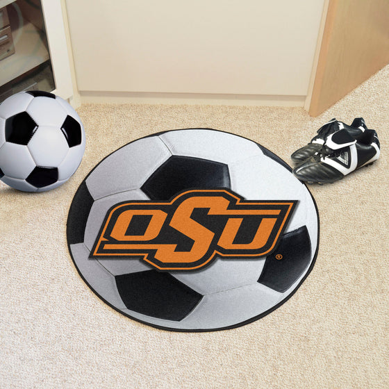 Oklahoma State Cowboys Soccer Ball Rug - 27in. Diameter