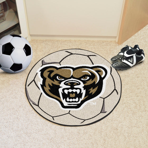 Oakland Golden Grizzlies Soccer Ball Rug - 27in. Diameter