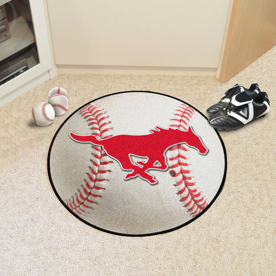 SMU Mustangs Baseball Rug - 27in. Diameter