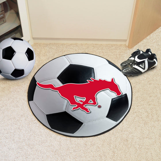 SMU Mustangs Soccer Ball Rug - 27in. Diameter