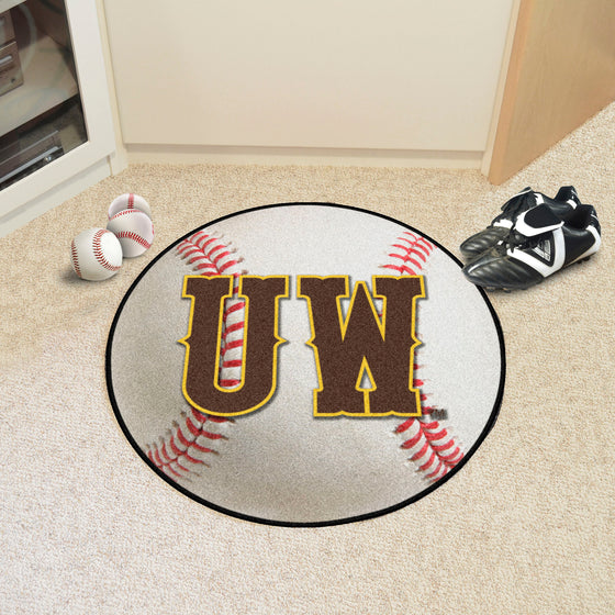 Wyoming Cowboys Baseball Rug - 27in. Diameter