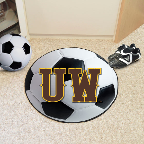 Wyoming Cowboys Soccer Ball Rug - 27in. Diameter