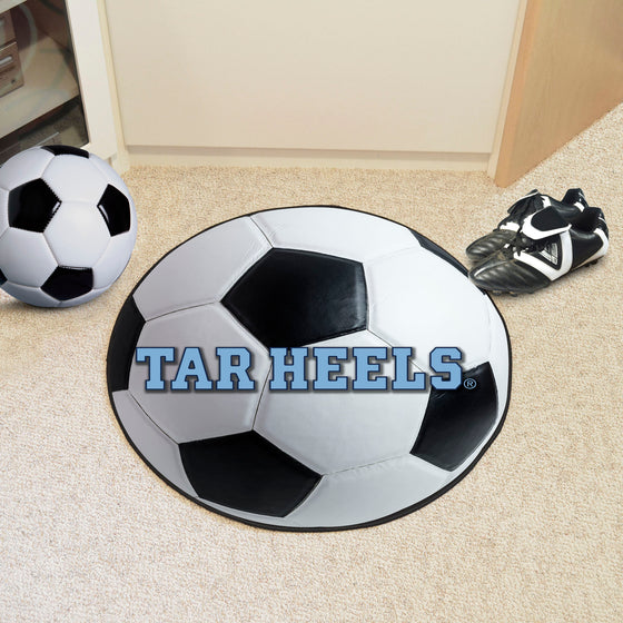 North Carolina Tar Heels Soccer Ball Rug - 27in. Diameter, Tar Heel Logo