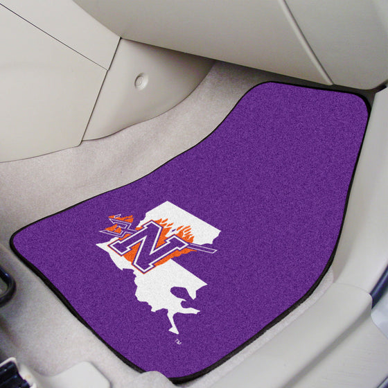 Northwestern State Demons Front Carpet Car Mat Set - 2 Pieces