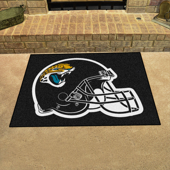 Jacksonville Jaguars All-Star Rug - 34 in. x 42.5 in., Helmet Logo