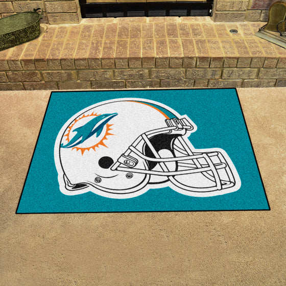 Miami Dolphins All-Star Rug - 34 in. x 42.5 in., Helmet Logo