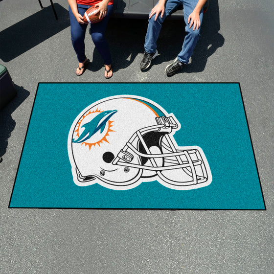 Miami Dolphins Ulti-Mat Rug - 5ft. x 8ft., Helmet Logo