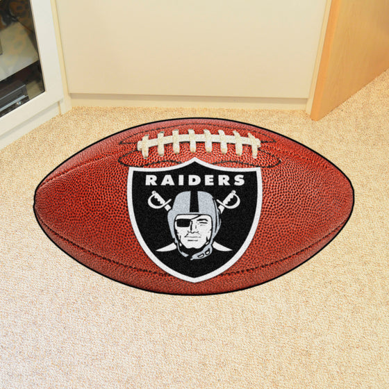 Las Vegas Raiders  Football Rug - 20.5in. x 32.5in.