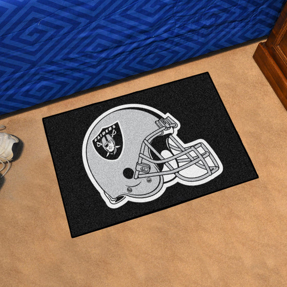 Las Vegas Raiders Starter Mat Accent Rug - 19in. x 30in., Helmet Logo