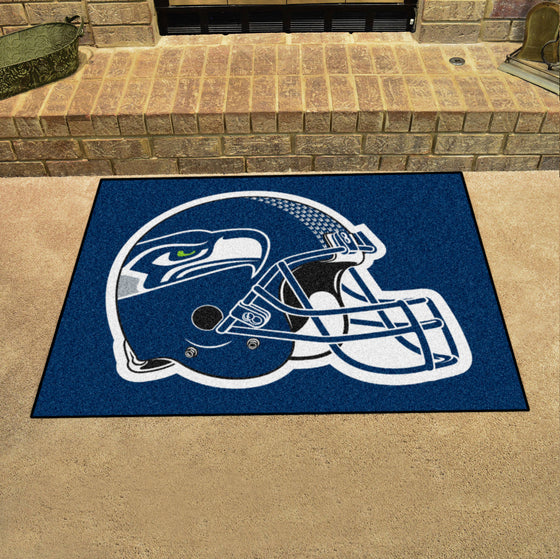 Seattle Seahawks All-Star Rug - 34 in. x 42.5 in., Helmet Logo