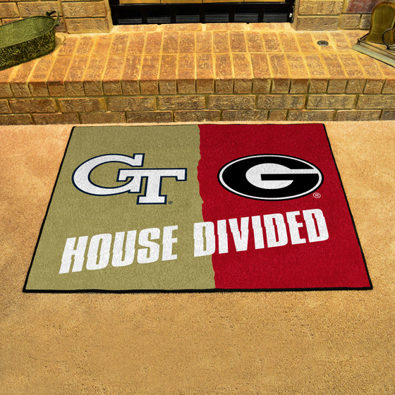 House Divided - Georgia Tech / Georgia House Divided House Divided Rug - 34 in. x 42.5 in.