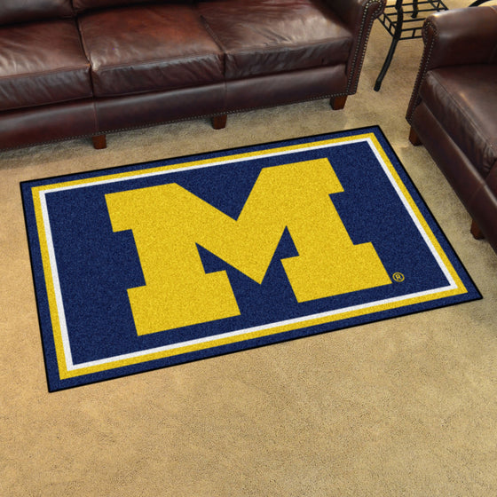 Michigan Wolverines 4ft. x 6ft. Plush Area Rug