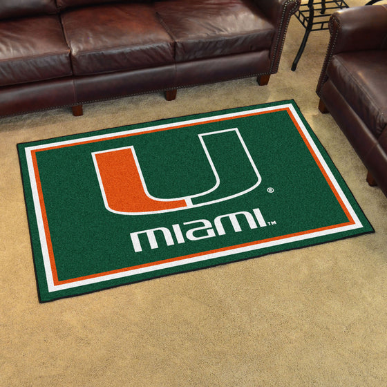 Miami Hurricanes 4ft. x 6ft. Plush Area Rug