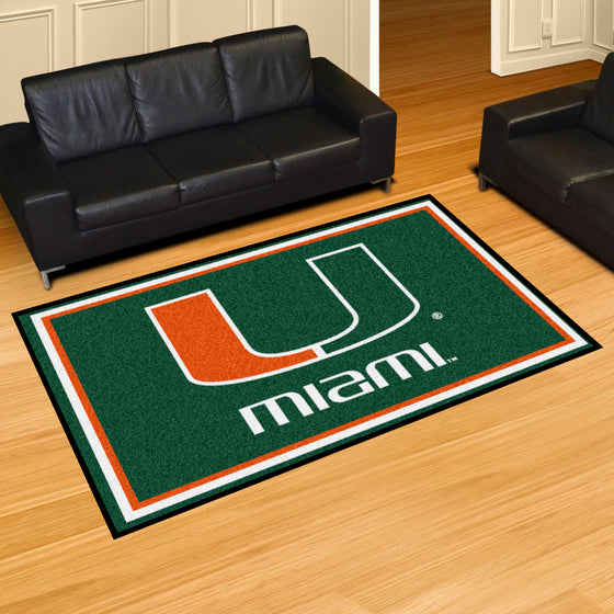 Miami Hurricanes 5ft. x 8 ft. Plush Area Rug