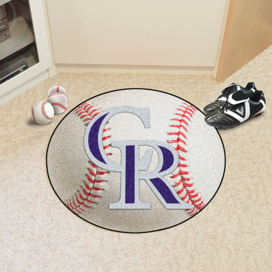 Colorado Rockies Baseball Rug - 27in. Diameter